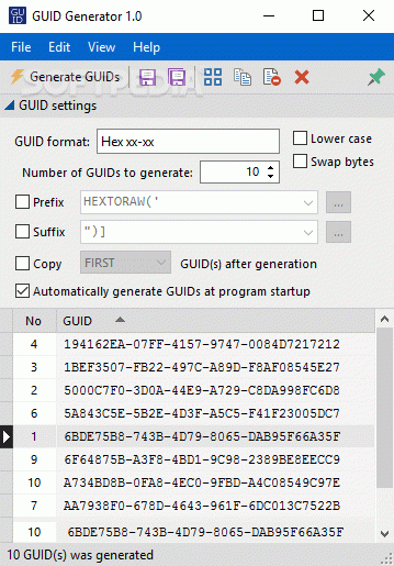 GUID Generator Serial Key Full Version
