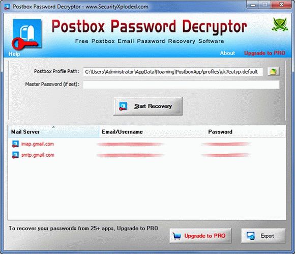 Postbox Password Decryptor Crack + Keygen (Updated)