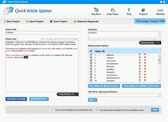 Quick Article Spinner Crack + License Key (Updated)