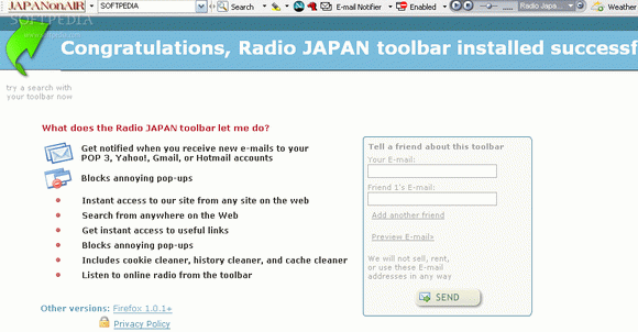 Radio JAPAN toolbar for IE Crack + Keygen Download