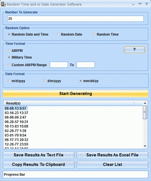 Random Time and or Date Generator Software Crack With Serial Number