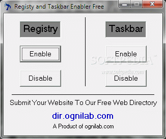 Registry And Taskbar Enabler Free Serial Number Full Version