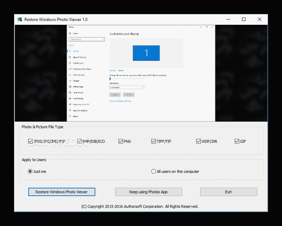 Restore Windows Photo Viewer to Windows 10 Crack + Serial Number
