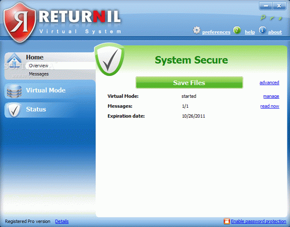Returnil Virtual System Pro 2011 Crack + Activator (Updated)