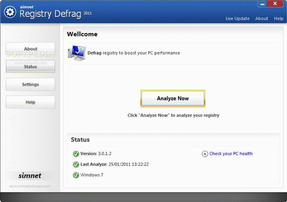 Simnet Registry Defrag 2011 Crack & Serial Key