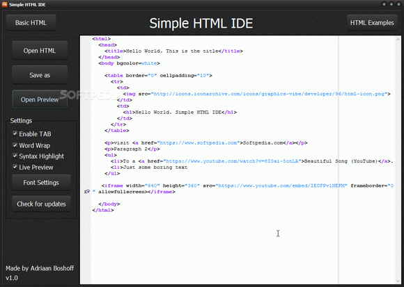 Simple HTML IDE Crack + Serial Key Download 2024