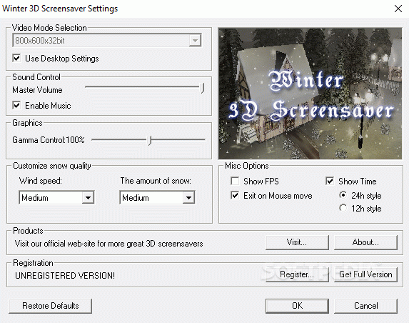 Winter 3D Screensaver Crack & Serial Number