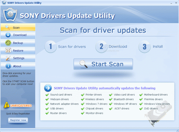 SONY Drivers Update Utility Crack + License Key