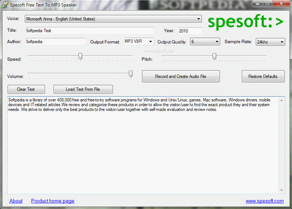 Spesoft Free Text To MP3 Speaker Crack + Activation Code Download