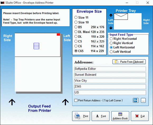 SSuite Envelope Printer Crack & Serial Number