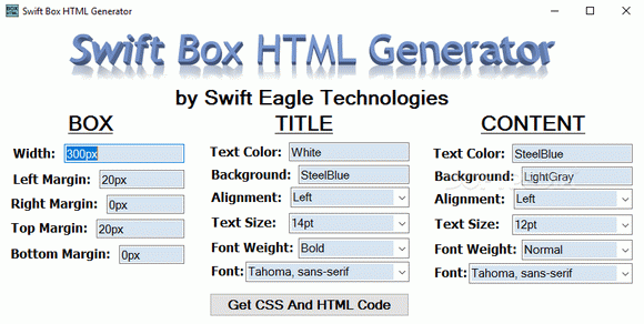 Swift Box HTML Generator Crack & License Key