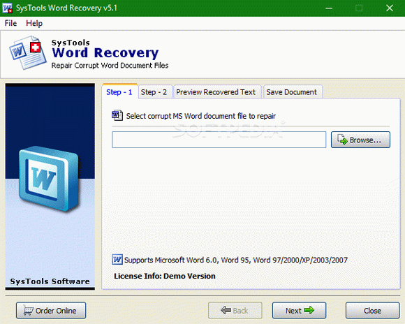 SysTools Word Recovery Serial Number Full Version