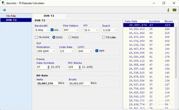 DVB Datarate Calculator Activation Code Full Version