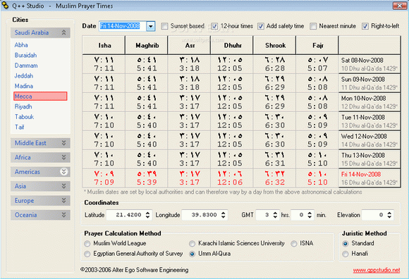 The Q++ Salat Calculator Muslim Prayer Times Crack + Serial Key