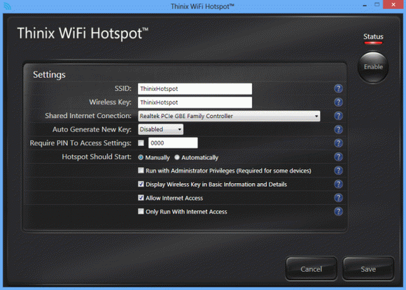 Thinix WiFi Hotspot Crack + License Key