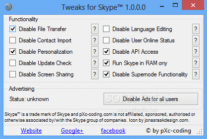 Tweaks for Skype Crack Plus Keygen