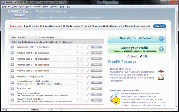 uCertify M70-680: TS: Windows 7, Configuring Crack Full Version