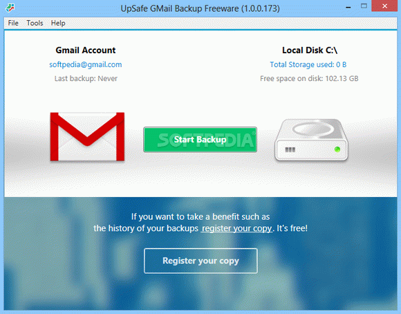 UpSafe Gmail Backup Freeware Crack With Serial Number Latest