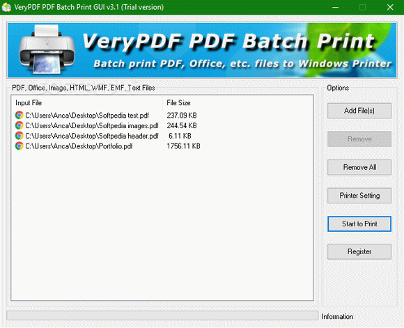 VeryPDF PDF Batch Print GUI Crack Plus Activation Code
