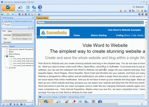 Vole Word to Website Portable Crack & Keygen