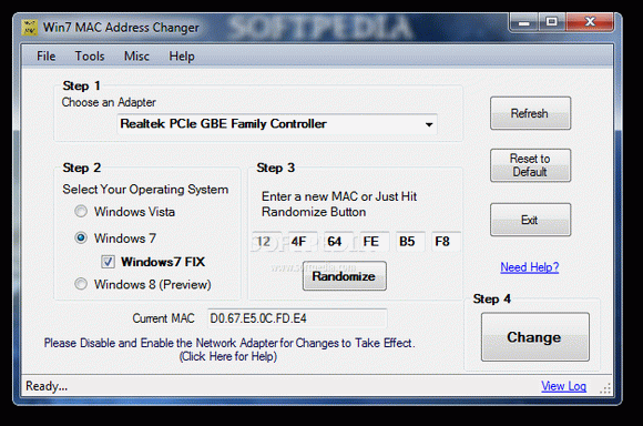 Win7 MAC Address Changer Portable Crack + Serial Key Download
