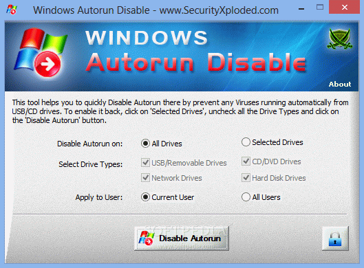 Windows Autorun Disable Crack + Activator Download 2024