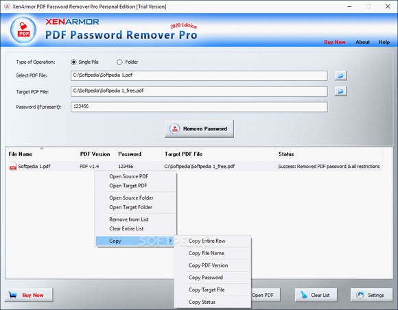 XenArmor PDF Password Remover Pro Crack + Activator