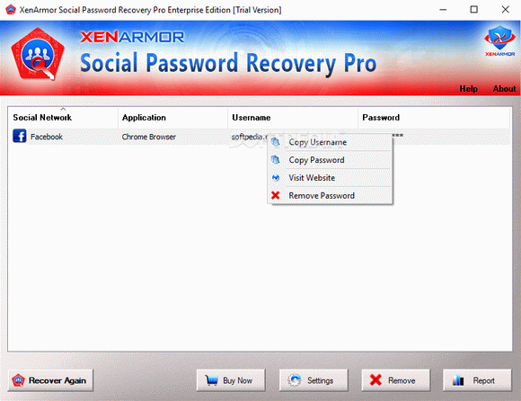 XenArmor Social Password Recovery Pro Crack Plus License Key