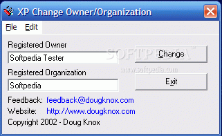 XP Change Owner/Organization Crack & License Key