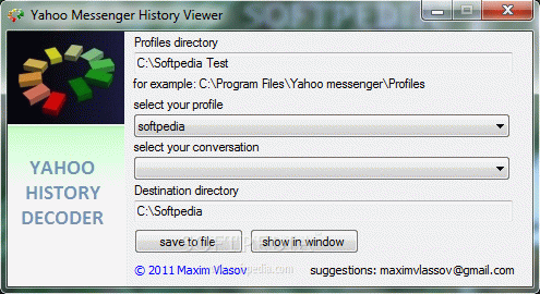 Yahoo Messenger history viewer Activator Full Version