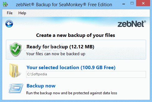 zebNet Backup for SeaMonkey Free Edition Activation Code Full Version